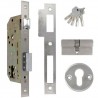 Zamek drzwiowy na wkładkę 85/50 INOX z akcesoriami mod. 340