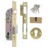 Zamek drzwiowy na wkładkę 85/50 mosiądzowany z akcesoriami mod. 340