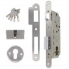 Zamek drzwiowy na wkładkę 85/50 chrom mat z akcesoriami mod. 341