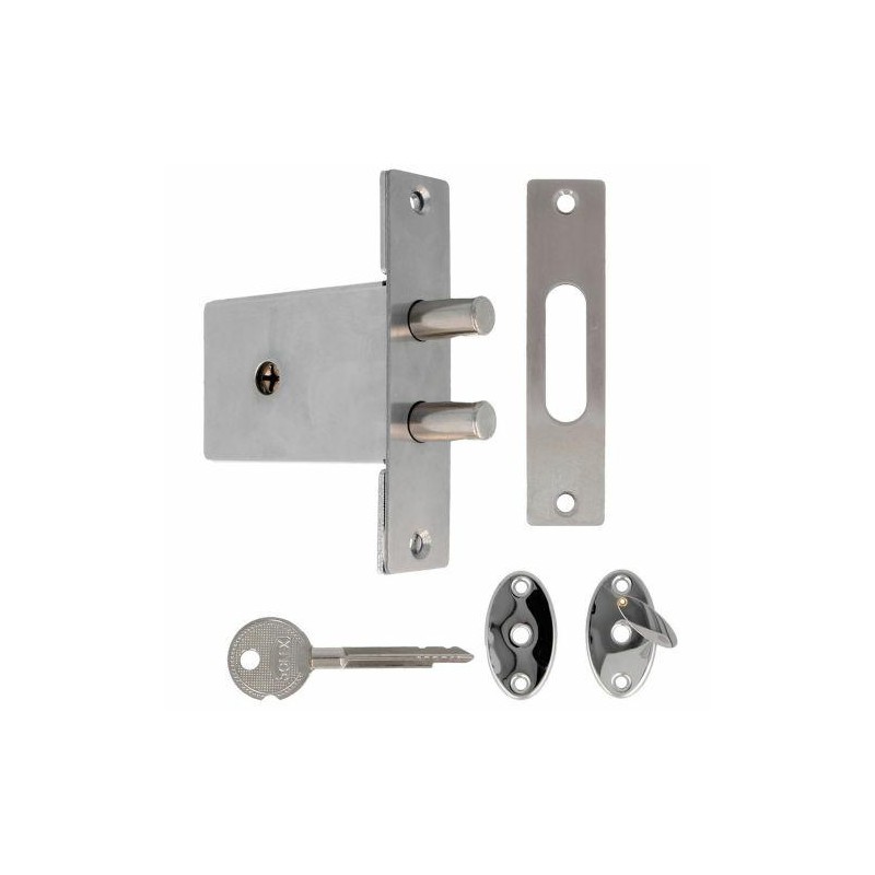 Zamek bolcowy 45mm na klucz stalowy chromowany mod. 421