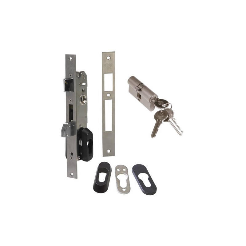 Zamek do drzwi metalowych na wkładkę 85/30 inox mod. 740 DIS z wkładką