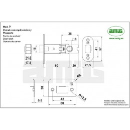 Zamek oszczędnościowy 60mm czarny mod. 9A