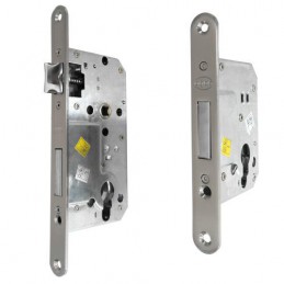 Zestaw zamek drzwiowy + dodatkowy na wkładkę nikiel satyna BETA + DELTA