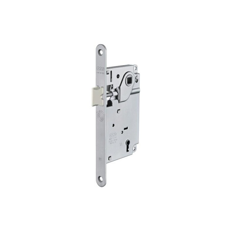 Zamek drzwiowy na klucz 90/50 chrom mat F22 CENTRO bez rygla