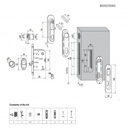 Zamek hak. SCIVOLA-D-T O p/kl chrom mat