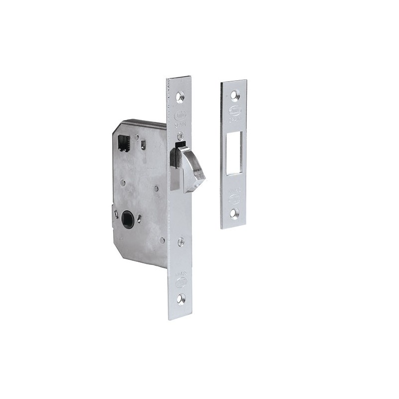 Zamek hakowy łazienkowy 50mm F22 prostokątny chrom mat mod. 510