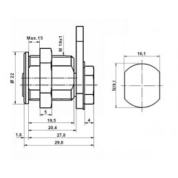 Zamek meblowy szafkowy 605 08 90D NI FE