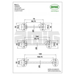 Zamknięcie hakowe mosiężne 125mm mod.6 dis