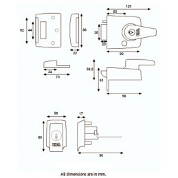 Zamek nawierzchniowy zatrzaskowy BS HS 60mm chrom połysk