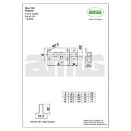 Zasuwka 390-30 mosiądzowana