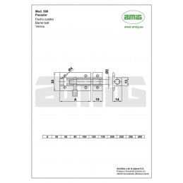 Zasuwka 500-100 czarna
