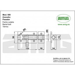 Zasuwka 500-150 biała display