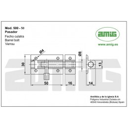 Zasuwka 500-50 czarna