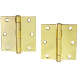 Zawias do drzwi 76x76mm stal złoty połysk splatany 2szt. mod. 1010