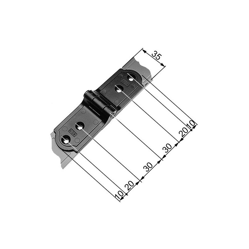 Zawias 60x50x35 czarny  AGB