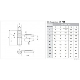 Zawias AGB 120-13x45 biały