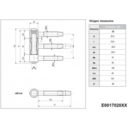 Zawias wkręcany 20x93mm brązowy AGB Tria maxi