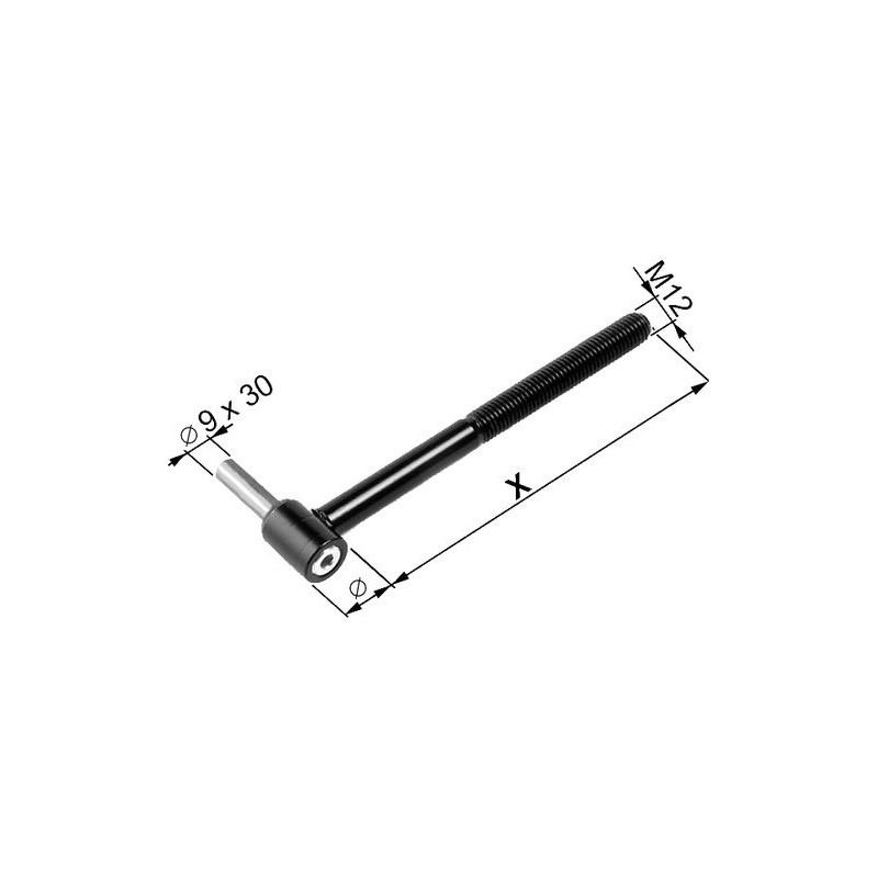 Zawias czarny 125mm śr.9x30 Gr2