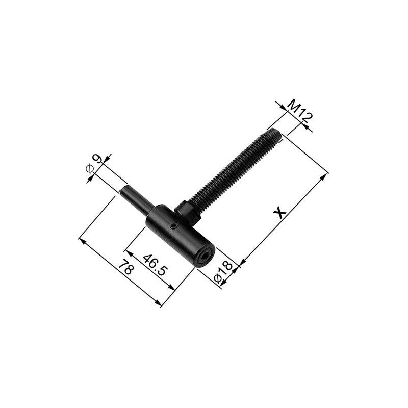 Zawias czarny 175mm śr.9mm GR4