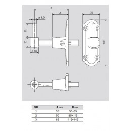 Zawias czarny 86-115-100 Gr2