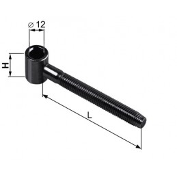 Zawias czarny śr.20mm M12x125 śr.zab