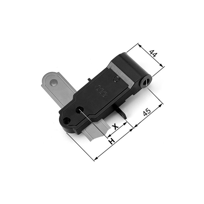 Zawias narożny czarny 26x56
