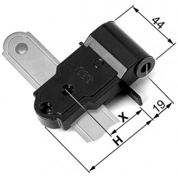 Zawias narożny czarny 35x63