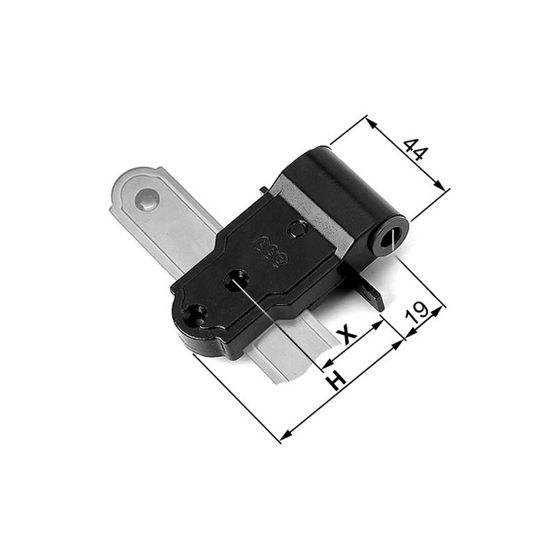 Zawias narożny czarny 35x63