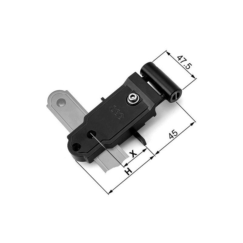 Zawias narożny czarny26x56x45x47,5 prawy