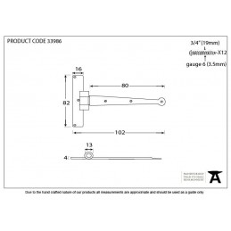 Zawias T penny ends 4" czarny (para)