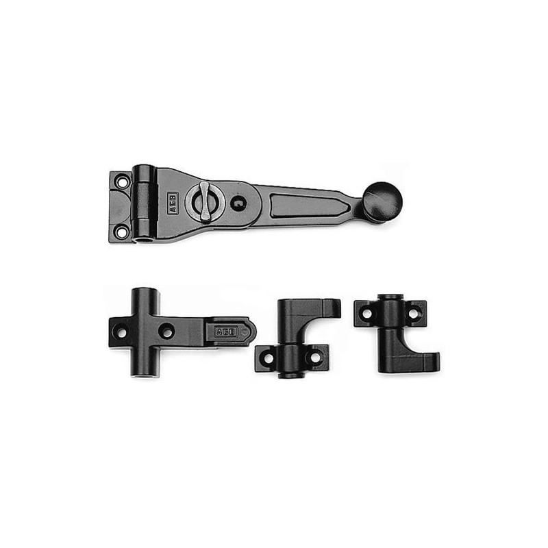 Zestaw zamknięcia okiennicy 1-skrzydłowej duży czarny AGB