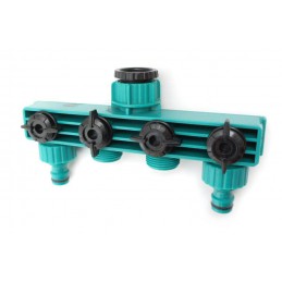 Złącze do kranu, adapter, czwórnik z zaworami ABS mod.2071