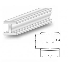 Profil H 17x4mm dł.1m PCV biały
