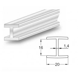 Profil H 20x16-2,5M PCV biały