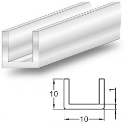 Profil U ze stali nierdzewnej (INOX) 10x10mm dł. 2m
