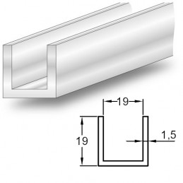 Profil U 19x19-2,5M PCV biały