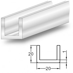 Profil U 20x20-1M inox