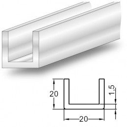 Profil U 20x20-2M stalowy lakierowany
