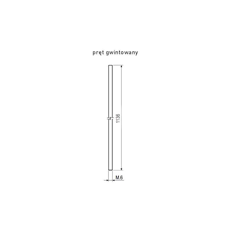 Pręt kompl. DUETTO M6-1136mm