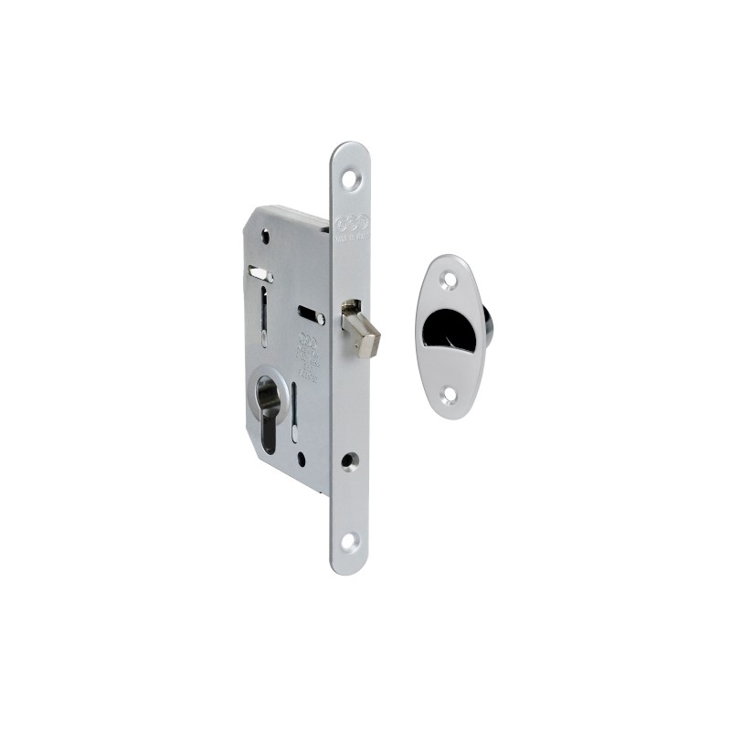 Zamek hakowy na wkładkę 50mm chrom mat czoło 16x160mm mod. SCIVOLA Tre