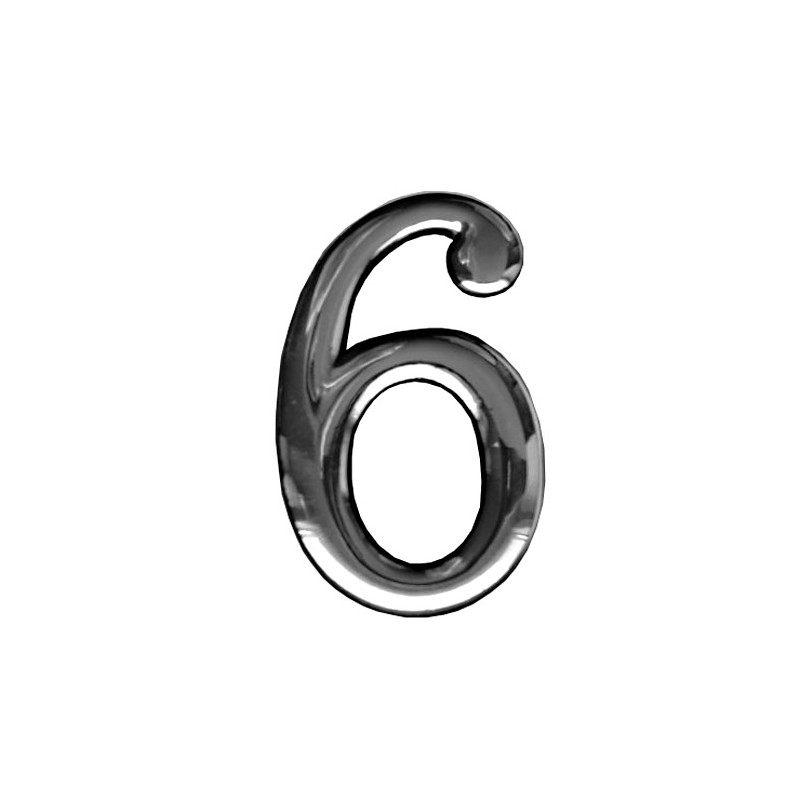 Cyfra 6 / 9 chrom 55mm plastik samoprzylepna