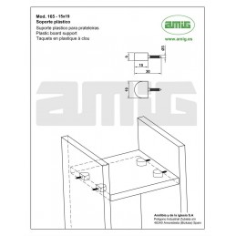 Podpórka meblowa 19x15mm brąz plastikowa 8szt. mod.165