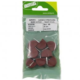 Podpórka meblowa 19x15mm brąz plastikowa 8szt. mod.165