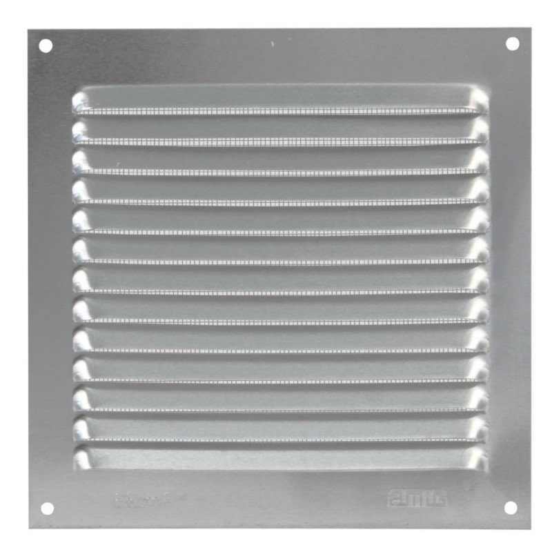 Kratka wentylacyjna 170x170x0,6 z siatką srebrna mod.3 DIS