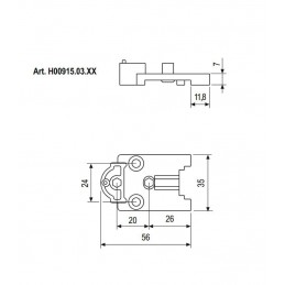 Podkładka zawiasu Flush V 26mm czarna