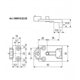 Podkładka zawiasu Rebated H czarna AGB