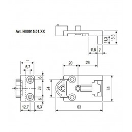 Podkładka zawiasu Rebated V czarna AGB