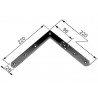 Narożnik 220x220mm srebrny 96mm górny prawy / dolny lewy