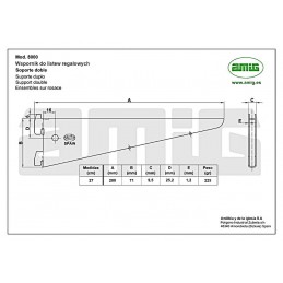 Wsporniki 27cm brązowe 2szt. mod.8000 do listwy regałowej mod.7000 DIS