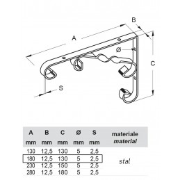 Podpórka COUNTRY 18 biała R456